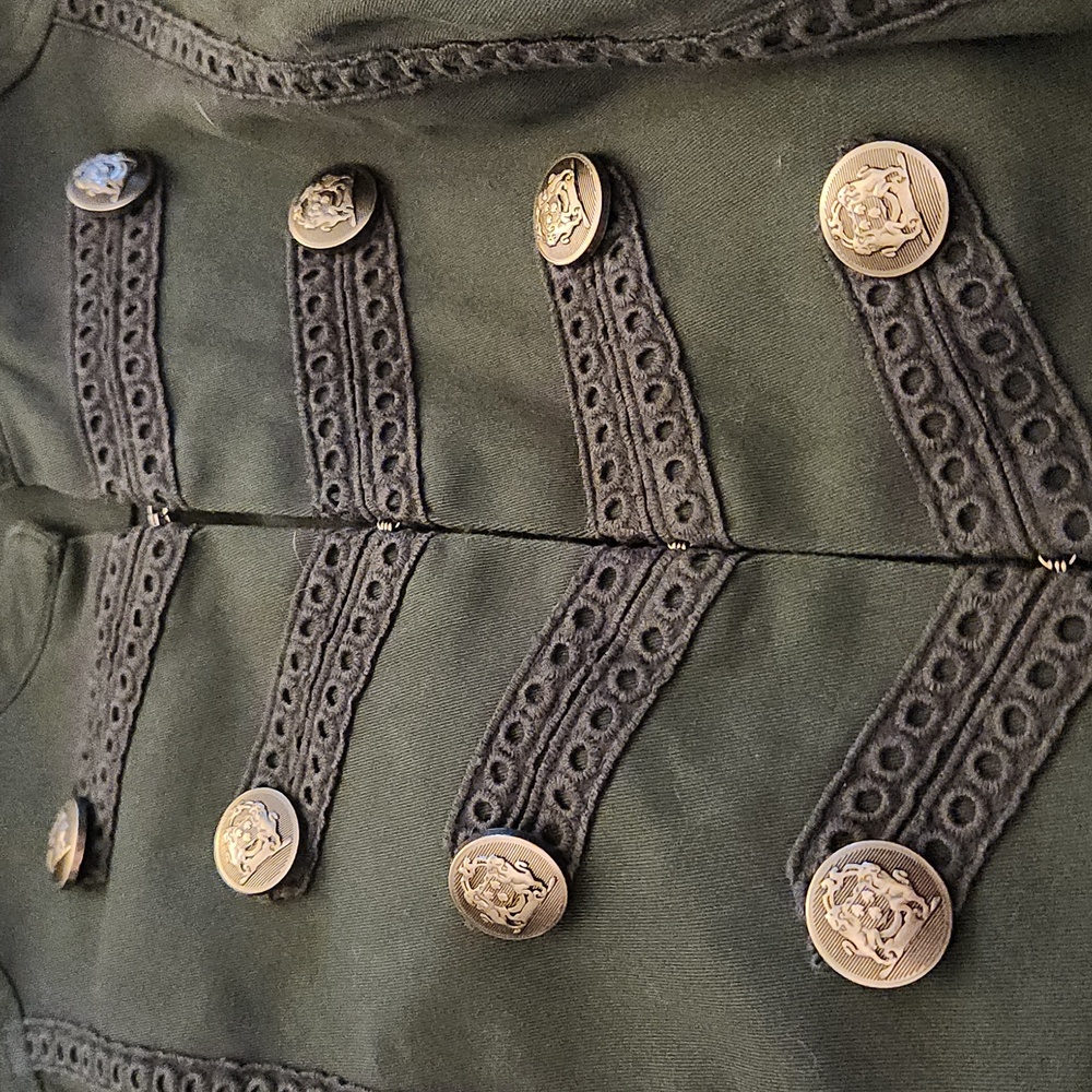 Torrid Military Style Jacket With Peplum Waist Torrid Size 1 Dark Green - Picture 5 of 5